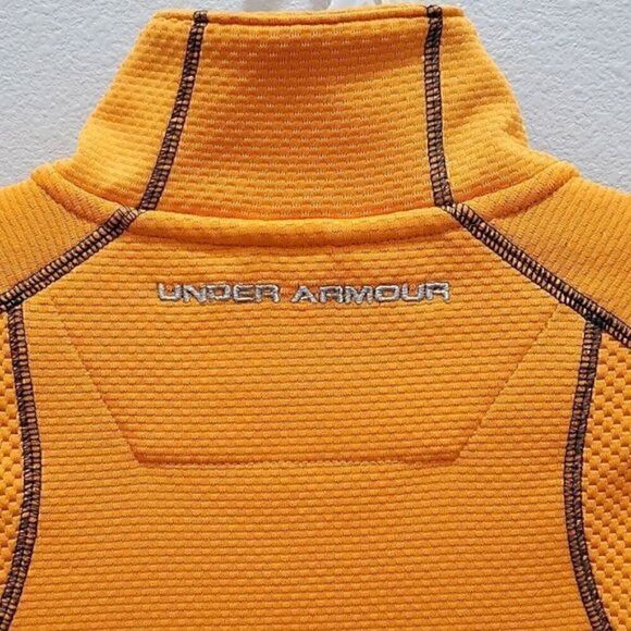 Under Armour Orange Long Sleeve Zip Up  Pull Over  Shirt M - Picture 7 of 9